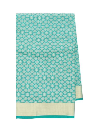 Gracecharm Semi Jute Geometric Oval Mesh with Panel Stripe Pallu Saree