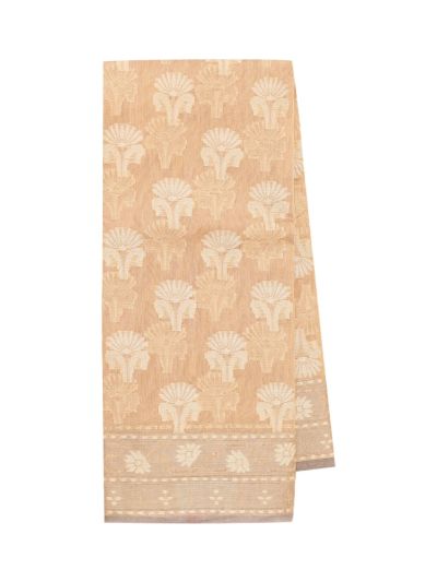 BlossomEase Elegant Super Netted Floral Bouquet Leaf Border Saree 