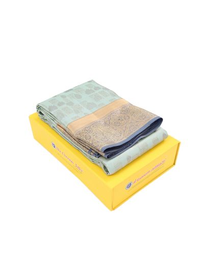 Gracecharm Uppada Silk Geometric Leaf with Diamond Lattice Pallu Saree