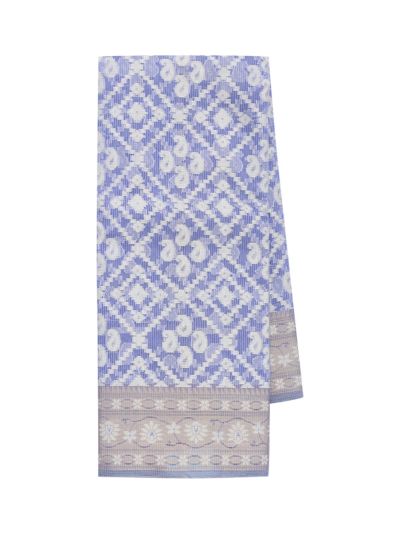 BlossomEase Elegant Super Netted Diamond Paisley Floral Border Saree