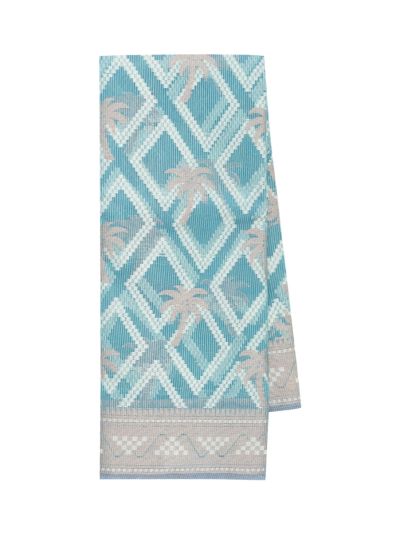 BlossomEase Elegant Super Netted Palm Tree Diamond Geometric Border Saree