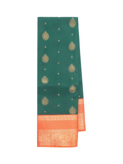 Gracecharm Silk Floral Butta with Diamond Lattice Pallu Saree