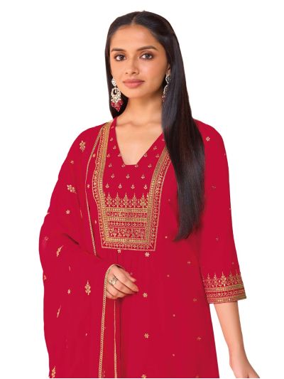 Graceful Muse Readymade Floral Butta V-Neck Embroidered Salwar Kameez