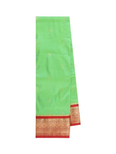 Barathanatiyam Silk Zari Butta with Floral Medallion Pallu Saree