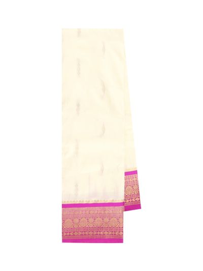 Bharatanatyam Silk Geometric Butta with Diamond Jaal Pallu Saree