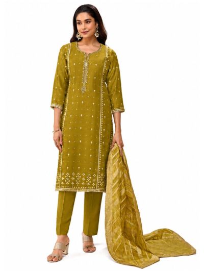 Graceful Muse Readymade Floral Butta Slit Neck Embroidered Salwar Kameez