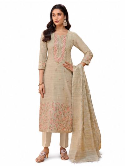 Graceful Muse Readymade Floral Butta Floral Yoke Embroidered Salwar Kameez