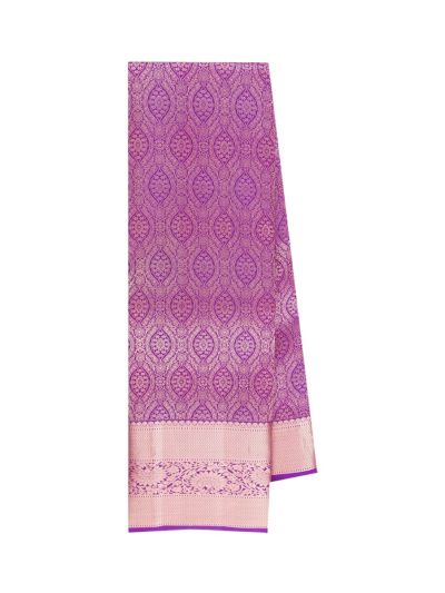 Gracecharm Pure Silk Floral Lattice Jaal with Floral Medallion Pallu Saree