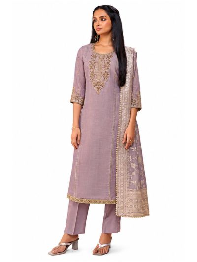 Graceful Muse Readymade Dusty Lavender Floral Embroidered Salwar Kameez