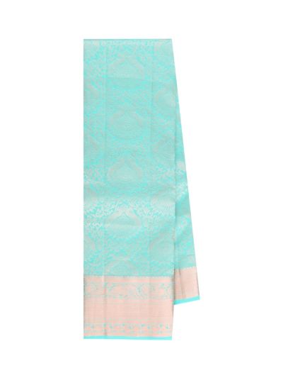 Gracecharm Pure Silk Floral Medallion Jaal with Geometric Brocade Pallu Saree