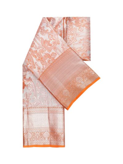 Vivaha Kanchipuram Pure Silk Paisley Floral Jaal with Geometric Jaal Pallu Saree