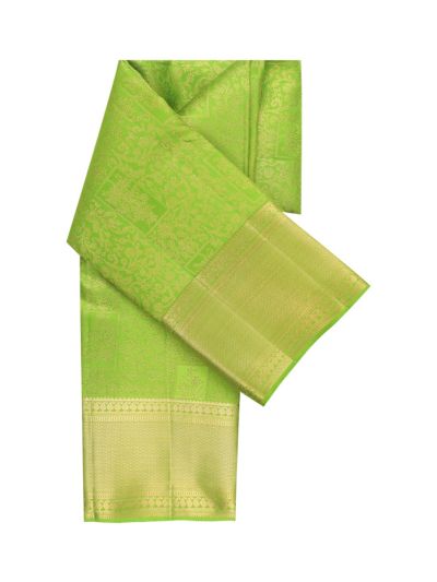 Vivaha Kanchipuram Pure Silk Floral Vine Jaal with Chevron Pallu Saree