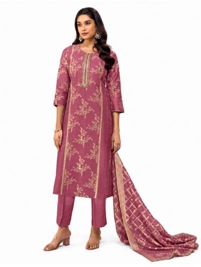 Graceful Muse Readymade Dusty Rose Floral Vine Embroidered Salwar Kameez