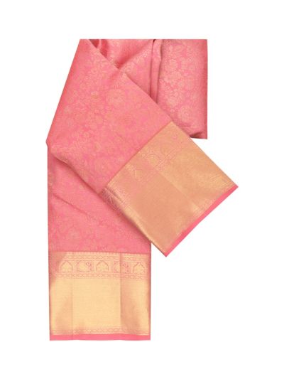 Vivaha Kanchipuram Pure Silk Floral Vine Jaal with Diamond Lattice Pallu Saree