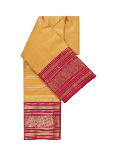 Vivaha Kanchipuram Pure Silk Zari Stripe with Contrast Pallu Saree