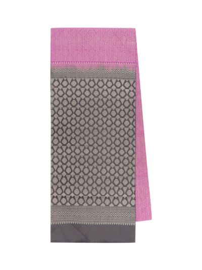 Gracecharm Pure Soft Silk Geometric Maze with Hexagonal Lattice Pallu Saree