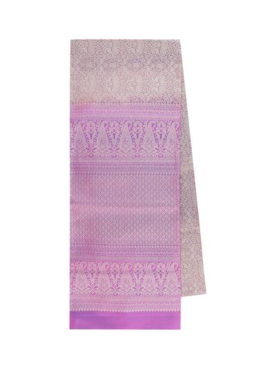 Gracecharm Pure Soft Silk Floral Jaal with Diamond Lattice Pallu Saree