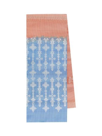 Gracecharm Pure Soft Silk Fine Check Butta with Geometric Floral Pallu Saree