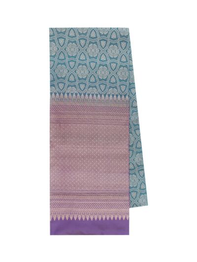 Gracecharm Pure Soft Silk Geometric Floral Jaal with Diamond Lattice Pallu Saree