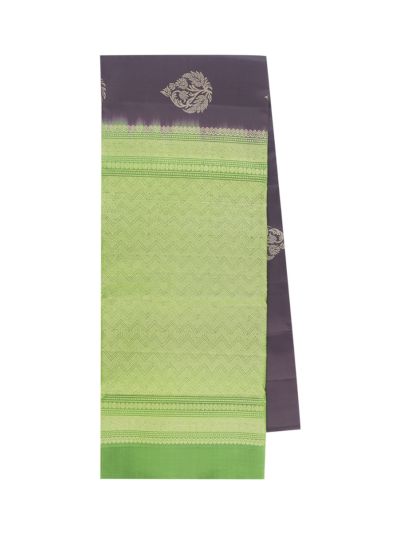 Gracecharm Pure Soft Silk Floral Butta with Chevron Brocade Pallu Saree