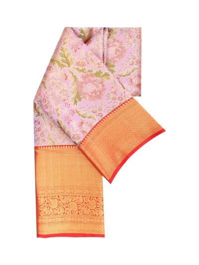 Vivaha Kanchipuram Pure Silk Floral Vine Jaal with Floral Lattice Pallu Saree
