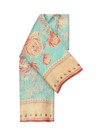 Vivaha Kanchipuram Tissue Silk Floral Waterfall Scenic Jaal Saree