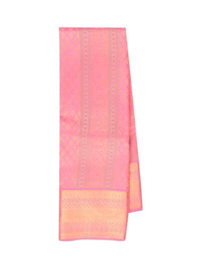 Gracecharm Pure Silk Traditional Motif with Ornamental Stripe Bands Pallu Saree