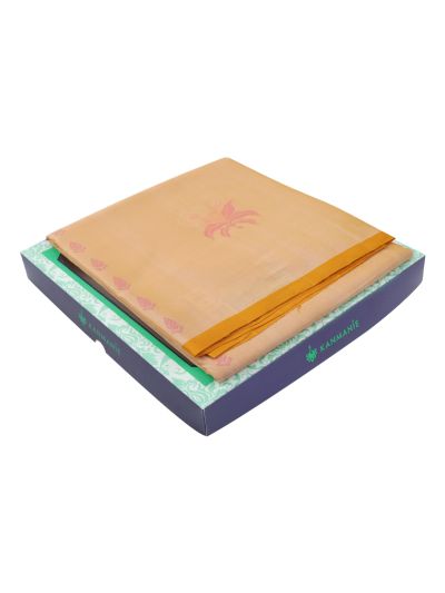Kanmanie Soft Silk Floral Sprig Butta with 1 Inch Asthiri Border Saree
