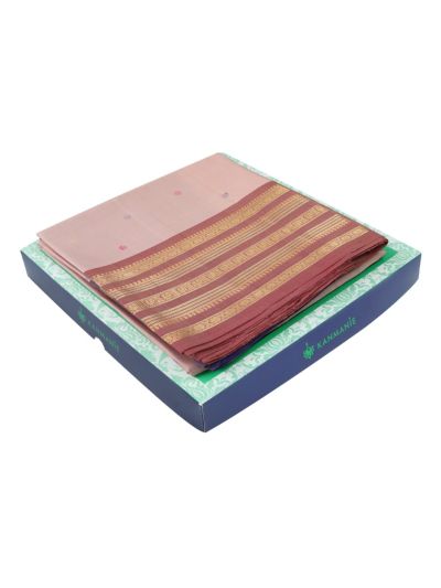 Kanmanie Soft Silk Butta with Geometric Stripe Traditional Border Saree