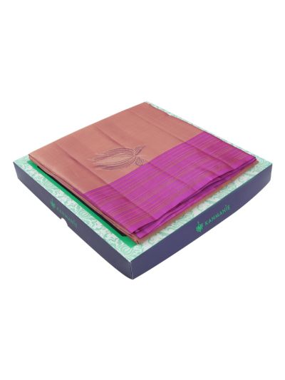 Kanmanie Soft Silk Lotus Butta with Diamond Lattice 5 Inch Zari Lines Border Saree