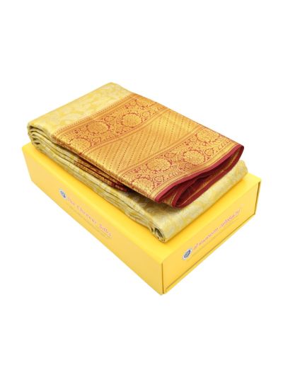Vivaha Kanchipuram Pure Silk Floral Jaal with Zari Border Saree