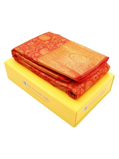 Vivaha Kanchipuram Pure Silk Paisley Floral Jaal with Floral Paisley Medallion Pallu Saree