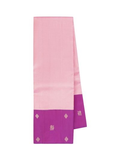 Vivaha Pure Silk Zari Micro Check with Contrast Border Saree