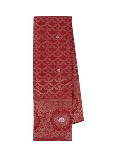 Gracecharm Uppada Silk Floral Trellis Jaal with Floral Medallion Border Saree