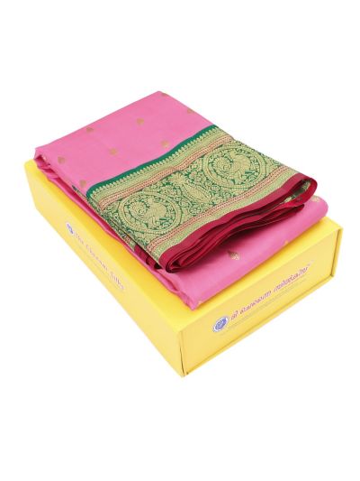 Vivaha Pure Silk Zari Butta with Diamond Lattice Pallu Saree