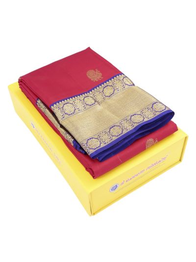 Vivaha Pure Silk Annapakshi Butta with Herringbone Brocade Pallu Saree