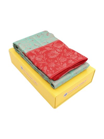 Vivaha Pure Silk Floral Bird Jaal with Geometric Brocade Pallu Saree