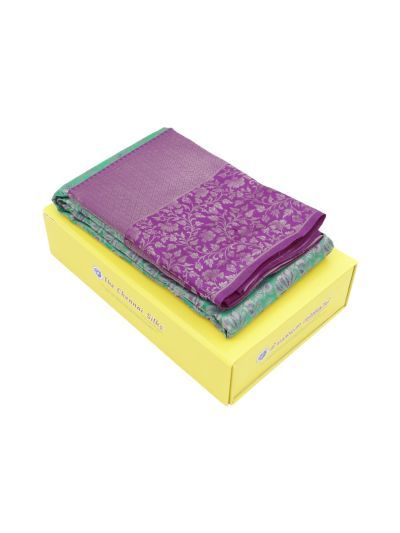 Vivaha Pure Silk Floral Jaal with Diamond Brocade Pallu Saree