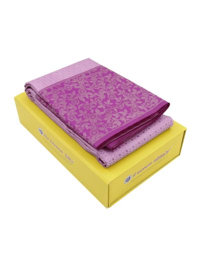 Vivaha Kanchipuram Pure Silk Micro Geometric Butta with Floral Vine Border Saree