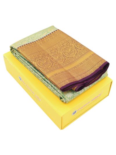 Vivaha Kanchipuram Pure Silk Floral Vine Jaal with Zari Border Saree