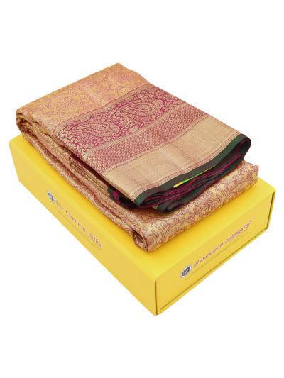Vivaha Kanchipuram Pure Silk Floral Vine Jaal with Paisley Floral Zari Border Saree