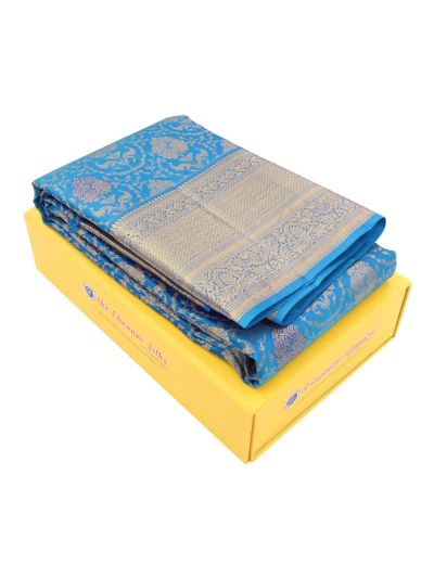 Vivaha Kanchipuram Pure Silk Floral Medallion Brocade with Diamond Lattice Pallu Saree