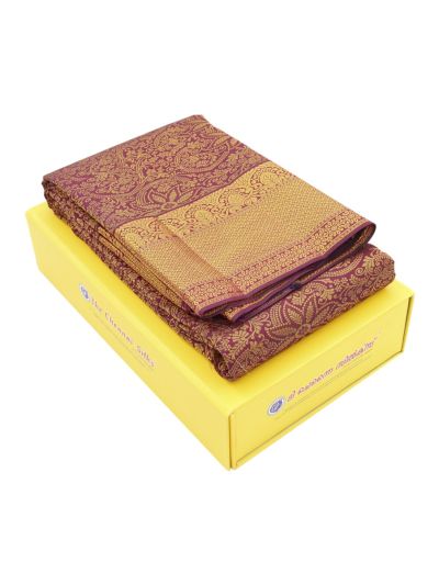 Vivaha Kanchipuram Pure Silk Floral Jaal with Diamond Brocade Pallu Saree