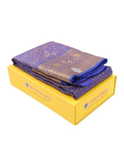 Vivaha Kanchipuram Pure Silk Floral Jaal with Peacock Zari Border Saree