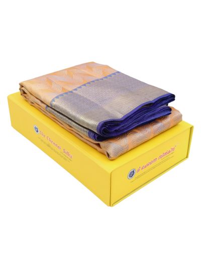 Vivaha Kanchipuram Pure Silk Wave Brocade with Geometric Pallu Saree
