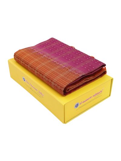 Gracecharm Pure Soft Silk Zari Check Diamond Butta with Lattice Brocade Pallu Saree