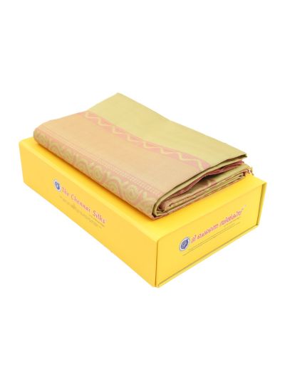 Gracecharm Pure Soft Silk Floral Butta with Chevron Brocade Pallu Saree