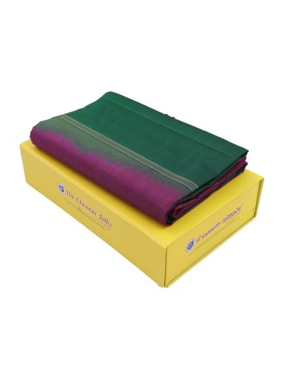 Gracecharm Pure Soft Silk Plain with Contrast Border Saree