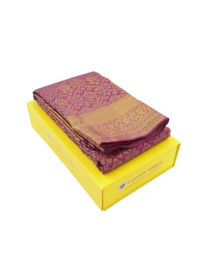 Gracecharm Silk Floral Vine Lattice Jaal with Floral Medallion Pallu Saree