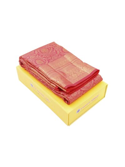 Vivaha Kanchipuram Pure Silk Floral Jaal with Diamond Brocade Pallu Saree
